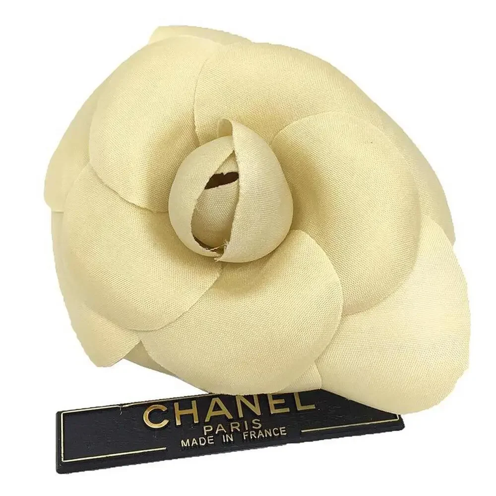 Chanel Camellia Brooch Beige Ivory #266325C50B